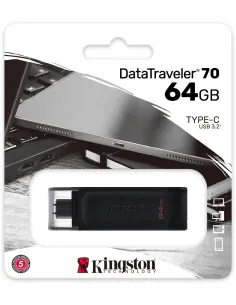 Kingston DataTraveler 70 64GB USB-C Negro-HDD49870
