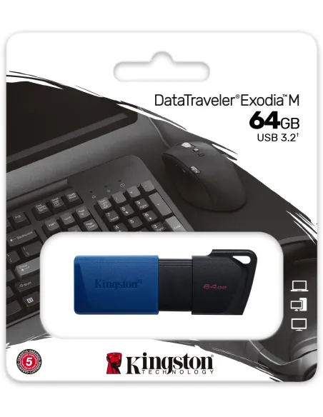 Kingston DataTraveler Exodia M Unidad Flash USB 64GB USB 3.2 Negro/Azul
