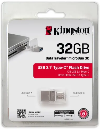Kingston DataTraveler MicroDuo 3C 32GB USB 3.2