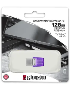 Kingston DataTraveler microDuo 3C 128GB USB-C/A 3.2 Gen 1 (3.1 Gen 1) Púrpura-HDD56202