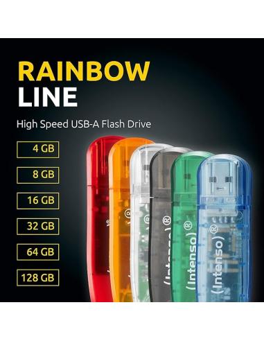 Intenso Rainbow Line 128GB USB 2.0 Rojo