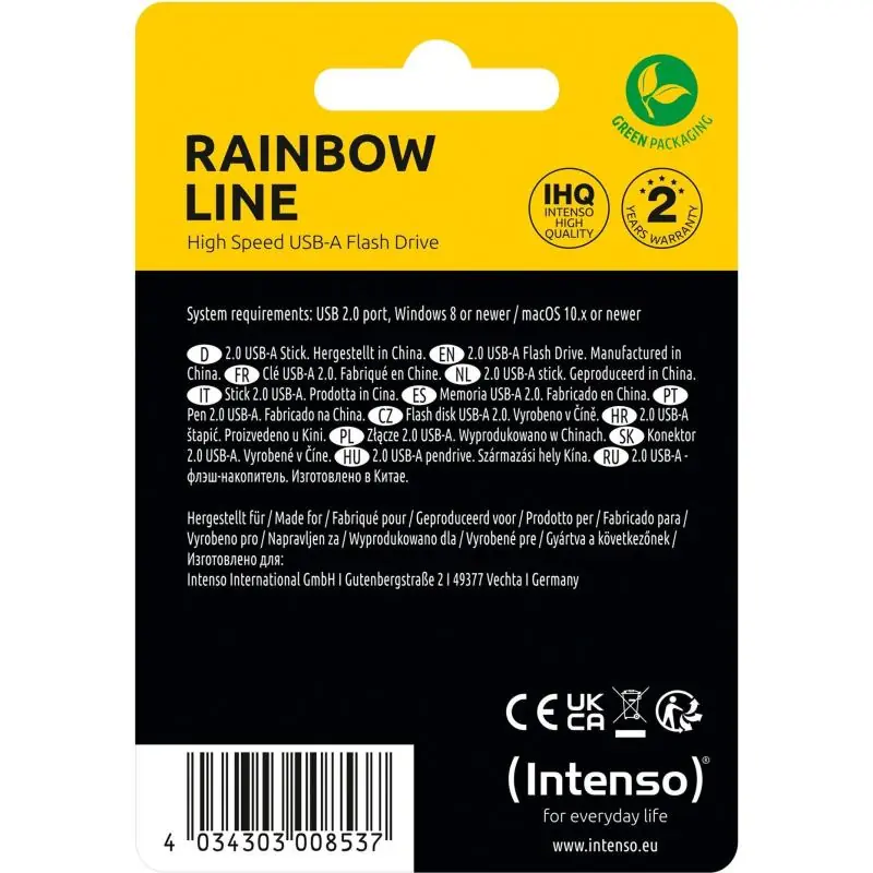 Intenso Rainbow Line 8GB USB 2.0 Verde