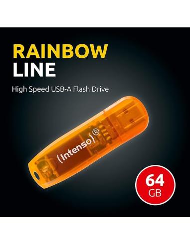 Intenso Rainbow Line 64GB USB 2.0 Naranja