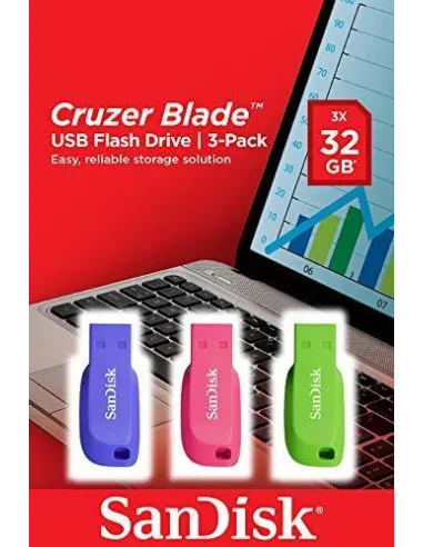 Sandisk Cruzer Blade 32GB USB 2.0 Pack Triple