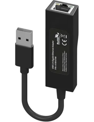 Aisens A106-0766 Adaptador USB-A a RJ-45 15 cm Negro