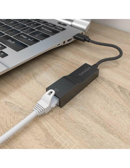 Aisens A106-0766 Adaptador USB-A a RJ-45 15 cm Negro