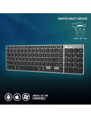 NGS Fortune BT Teclado Mecánico Inalámbrico Gris