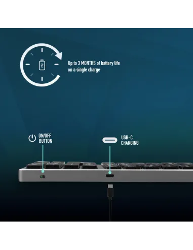 NGS Fortune BT Teclado Mecánico Inalámbrico Gris