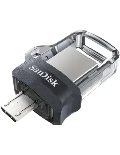 SanDisk Ultra Dual m3.0 128GB USB-A/microUSB 3.0 Gris/Plata-FAELAP0660