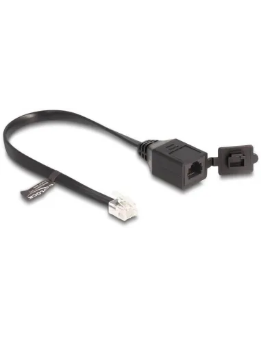 Delock 88009 Cable de Red RJ-12 Macho a Hembra 20 cm Negro