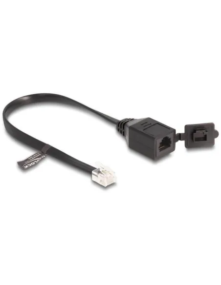 Delock 88009 Cable de Red RJ-12 Macho a Hembra 20 cm Negro