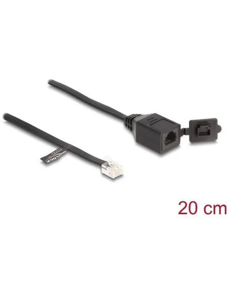 Delock 88009 Cable de Red RJ-12 Macho a Hembra 20 cm Negro