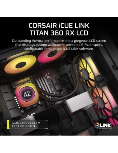 Corsair iCUE LINK TITAN 360 RX LCD Kit Refrigeración Líquida 360mm Negro