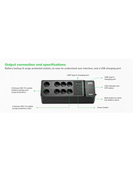 APC Back-UPS  BE1050G2-GR 1050VA