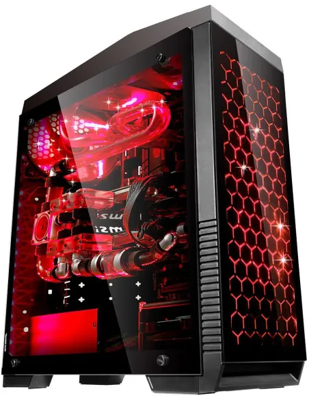 UNYKAch 512101 Exagon Tower Cristal Templado USB 3.0 Negra