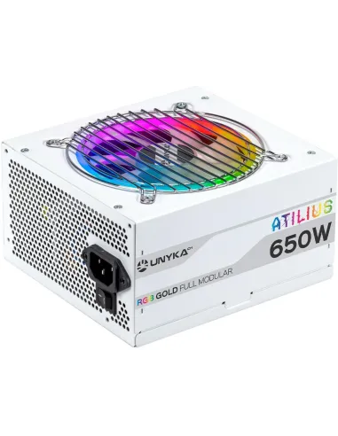 UNYKAch Atilius RGB Fuente de Alimentación 650W Eficiencia 90% Full Modular Blanca