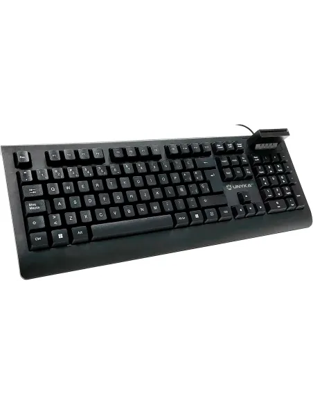 Unykach UK529181 Teclado con Lector DNI Negro