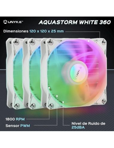 UNYKAch AquaStorm 360 RGB AIO Kit de Refrigeración Líquida Blanca