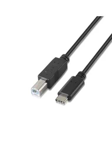Aisens A107-0054 Cable USB-C 2.0 3A a USB-B Macho/Macho 2M Negro