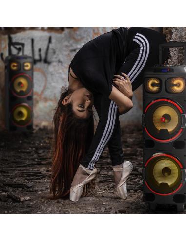 NGS Wild Dub 1 Altavoz Portátil de 300W Bluetooth y True Wireless Doble Subwoofer 8"