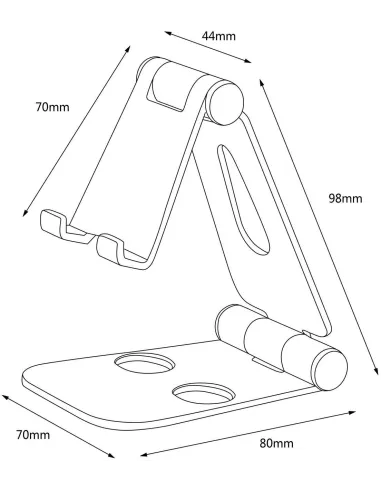 Aisens MS2PM-090 Soporte para Smartphone/Tablet Negro