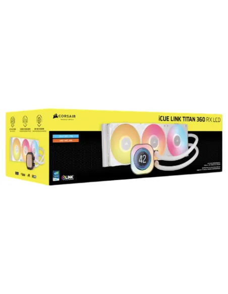 Corsair iCUE LINK TITAN 360 RX LCD Kit de Refrigeración Líquida 360mm Blanca