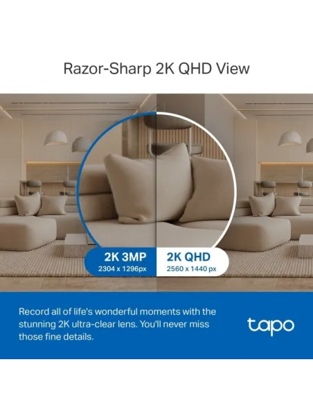TP-Link TC72 Pan/Tilt AI Cámara Wi-Fi Vigilancia con Visión Nocturna 360º QHD