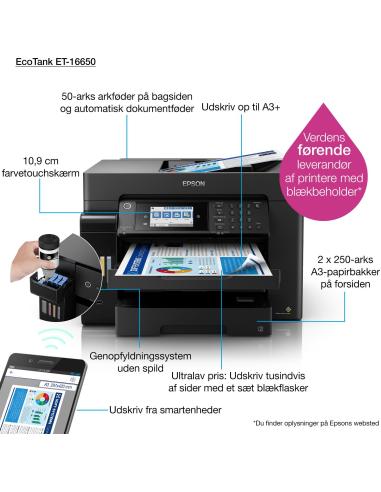 Epson EcoTank ET-16650 Impresora de Tinta Multifunción Color WiFi Negra