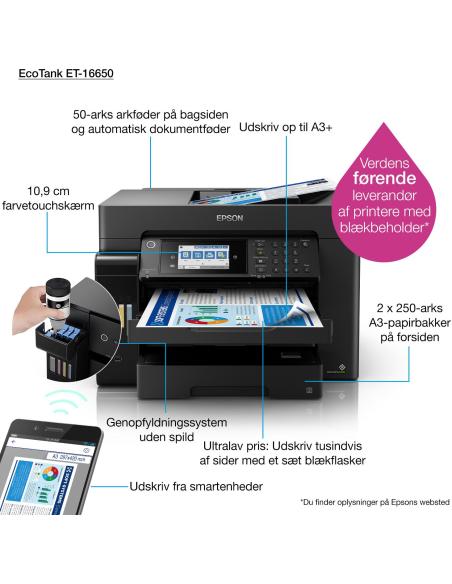 Epson EcoTank ET-16650 Impresora de Tinta Multifunción Color WiFi Negra