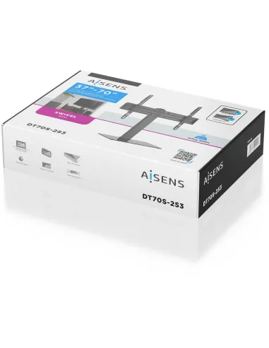 Aisens DT70S-253 Soporte de Mesa Giratorio para Monitor/TV de 37"-70" 40 Kg Máx. Negro