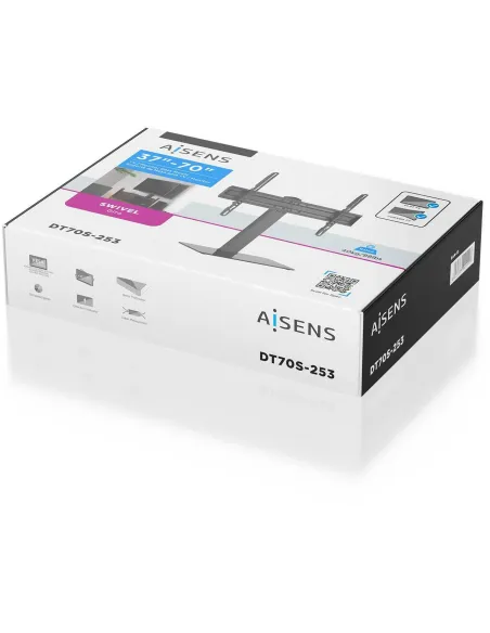 Aisens DT70S-253 Soporte de Mesa Giratorio para Monitor/TV de 37"-70" 40 Kg Máx. Negro