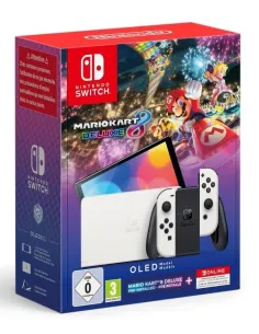 Nintendo Switch OLED Blanca + Mario Kart 8 Deluxe + 12 Meses Nintendo Switch Online