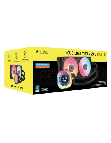 Corsair iCUE LINK TITAN 240 RX LCD Kit de Refrigeración Líquida 240mm Negra
