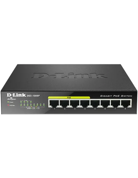 D-Link DGS-1008P Switch L2 PoE 8 Puertos Gigabit