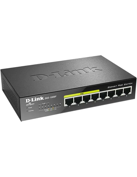 D-Link DGS-1008P Switch L2 PoE 8 Puertos Gigabit