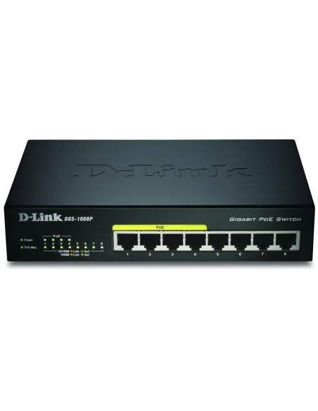 D-Link DGS-1008P/E Switch L2 PoE 8 Puertos Gigabit