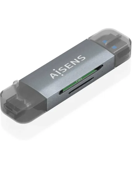 Aisens ASCR-2AC08-GR Lector de Tarjetas Tipo-C 3 en 1
