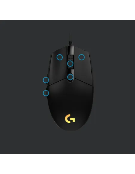 Logitech G203 Ratón 8000 DPI RGB Negro