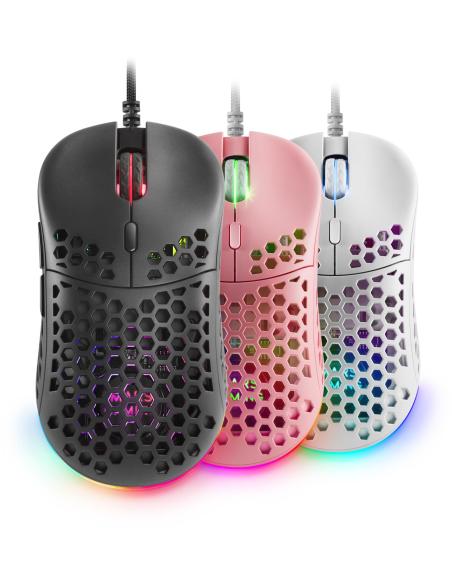 Mars Gaming MM55 Ratón Gaming RGB 12800 DPI Negro