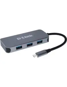 D-Link DUB-2335 Hub USB-C a USB-A 3.0/USB-C/RJ-45/HDMI 6 Puertos Gris