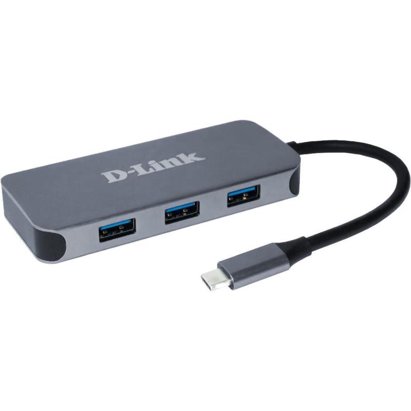 D-Link DUB-2335 Hub USB-C a USB-A 3.0/USB-C/RJ-45/HDMI 6 Puertos Gris