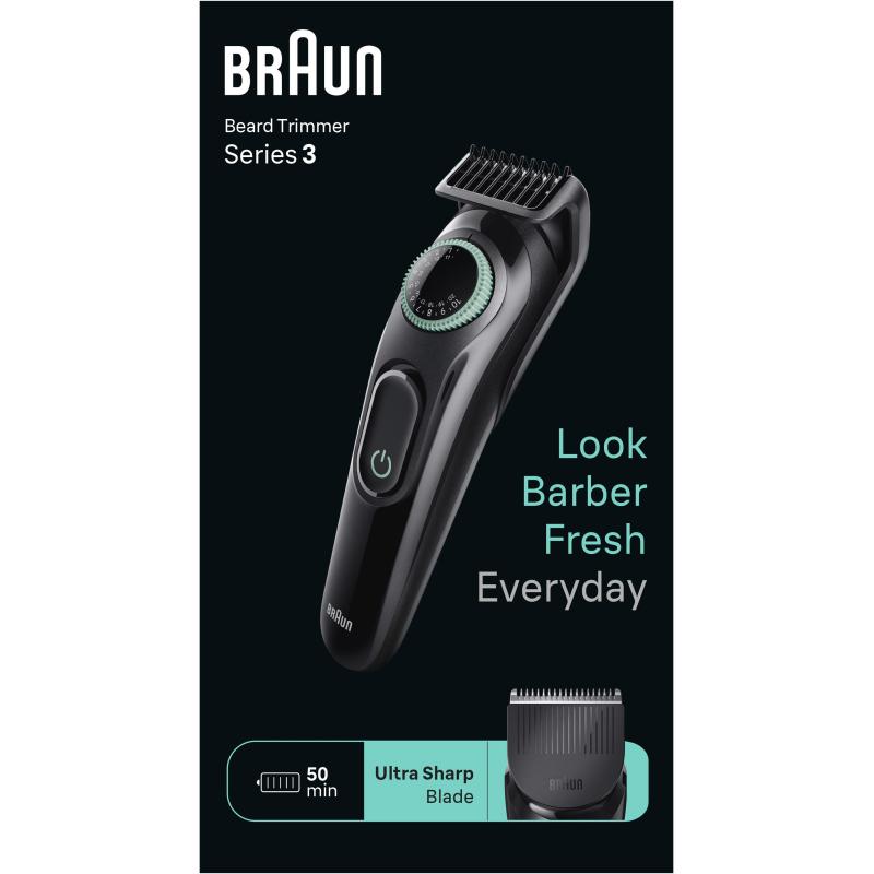 Braun BeardTrimmer 3 BT3411 Depiladora Negra