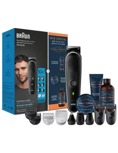 Braun Series 5 MGK5440 Afeitadora 10 en 1 Negra + Pack King C Gillette