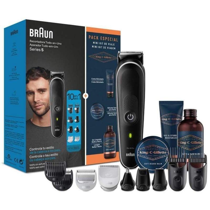 Braun Series 5 MGK5440 Afeitadora 10 en 1 Negra + Pack King C Gillette