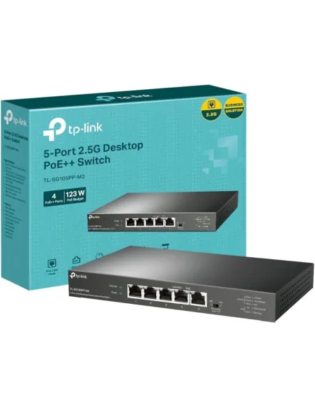 TP-Link TL-SG105PP-M2 Switch PoE 5 Puertos Ethernet