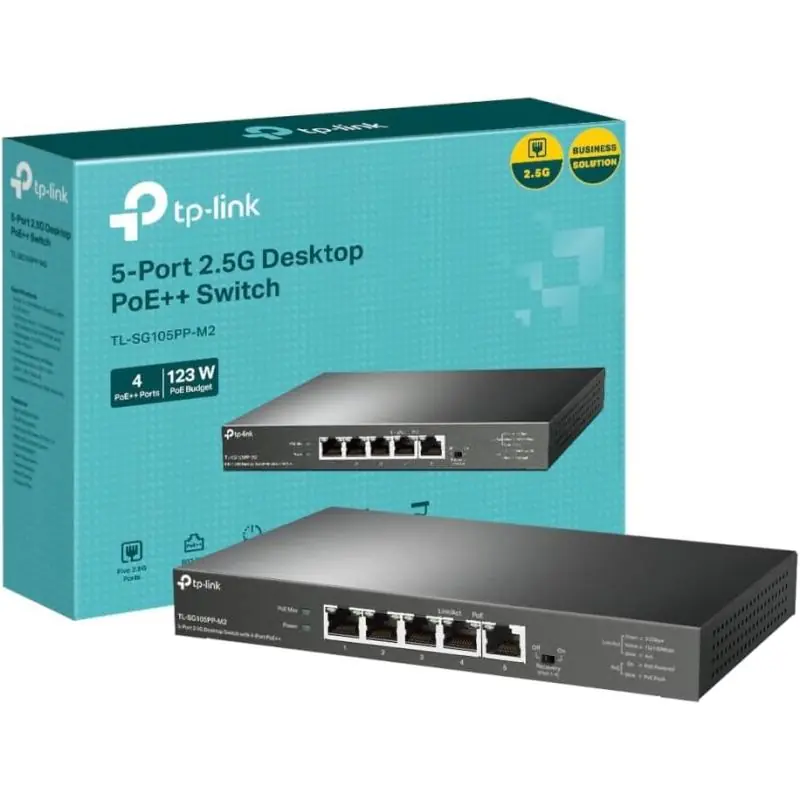 TP-Link TL-SG105PP-M2 Switch PoE 5 Puertos Ethernet