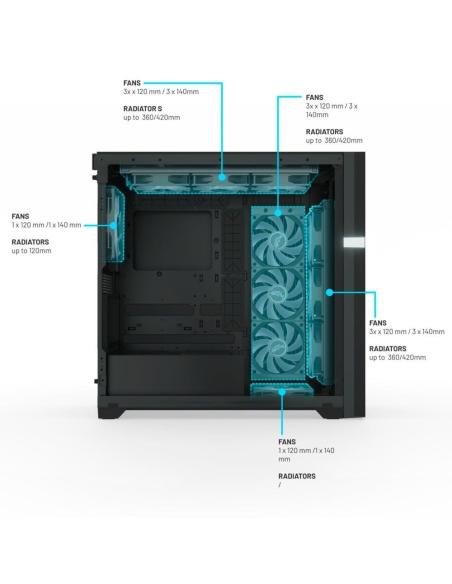 Valkyrie VK-CASE02LITE Midi Torre USB-C Negra