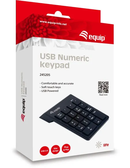 Equip 245205 Teclado Númerico USB-A Negro