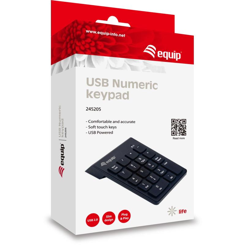 Equip 245205 Teclado Númerico USB-A Negro