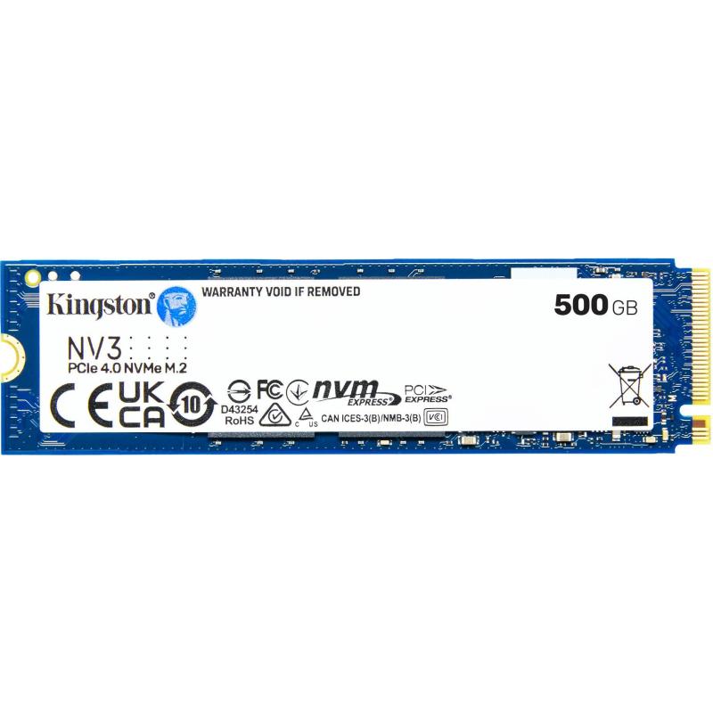 Kingston NV3 SSD 500GB M.2 2280 PCIe Gen4 NVMe 3D NAND